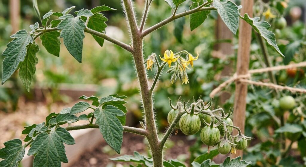 vining stem of an indeterminate Pink Furry Boar tomato plant. (1)